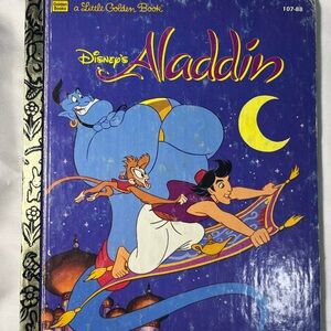 Vintage 1992 Disney Aladdin Little Golden Book HC Illustrated Kids Storybook